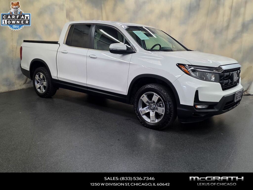 Platinum White Pearl 2025 Honda Ridgeline Pickup Truck All-Wheel Drive 9-Speed Automatic