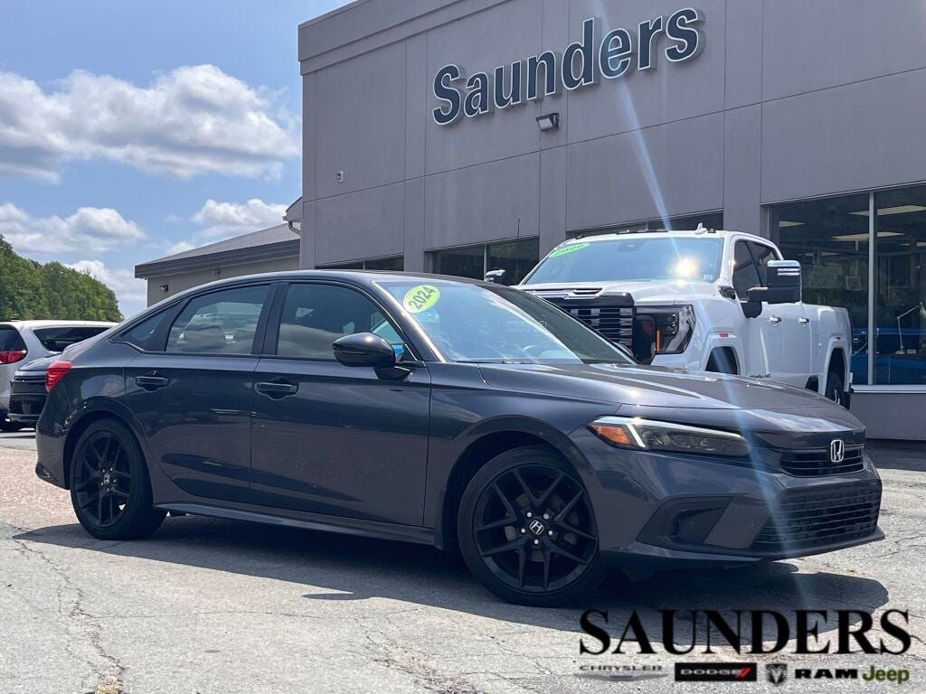 Gray (Meteoroid Grey Metallic) 2024 Honda Civic Sedan Front-Wheel Drive Continuously Variable Transmission