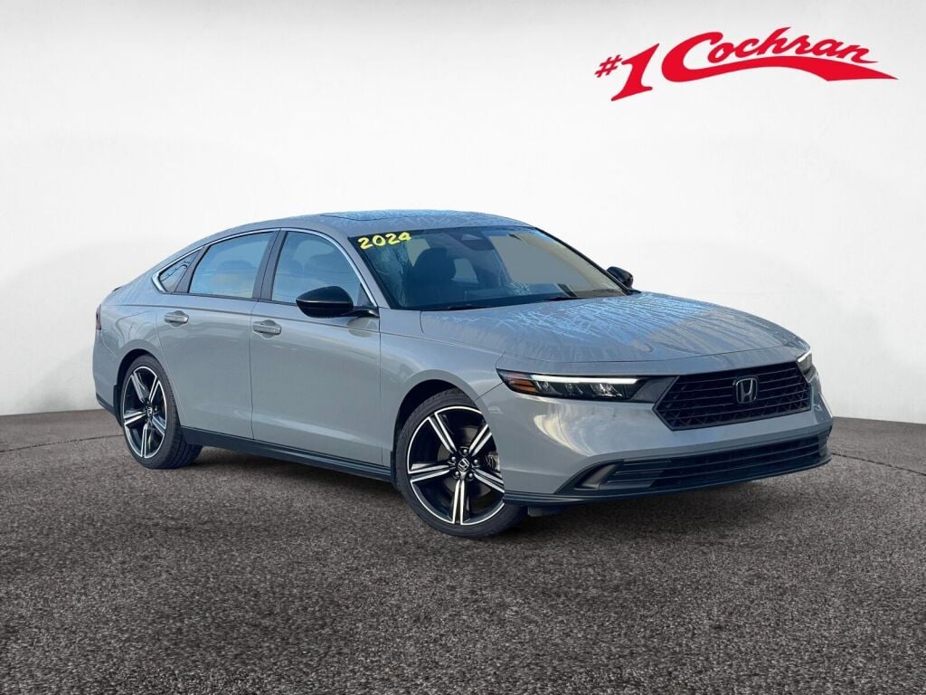 Urban Gray Pearl 2024 Honda Accord Hybrid Sedan Front-Wheel Drive Continuously Variable Transmission