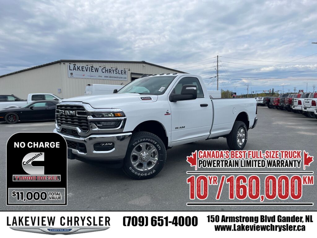 Bright White 2026 RAM 2500 Pickup Truck Four-Wheel Drive Automatic