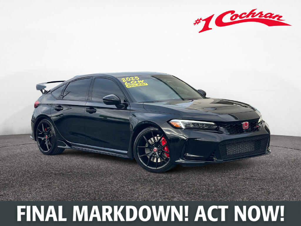 Crystal Black Pearl 2025 Honda Civic Type R Hatchback Front-Wheel Drive 6-Speed Manual