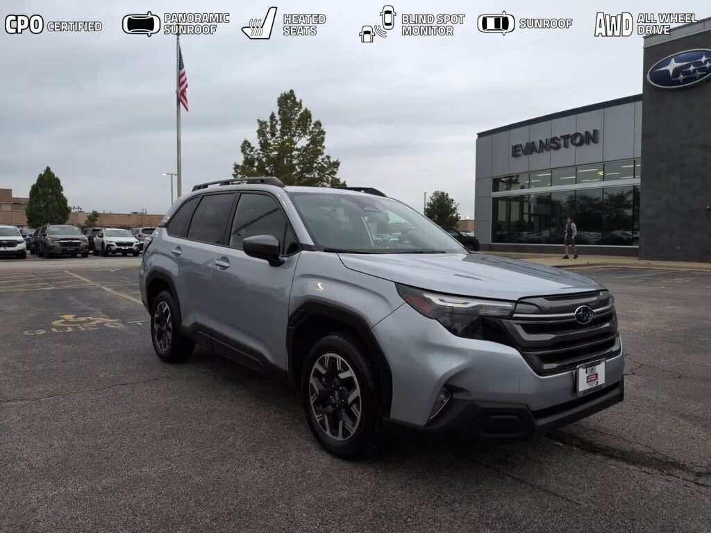Ice Silver Metallic 2025 Subaru Forester SUV / Crossover All-Wheel Drive Continuously Variable Transmission