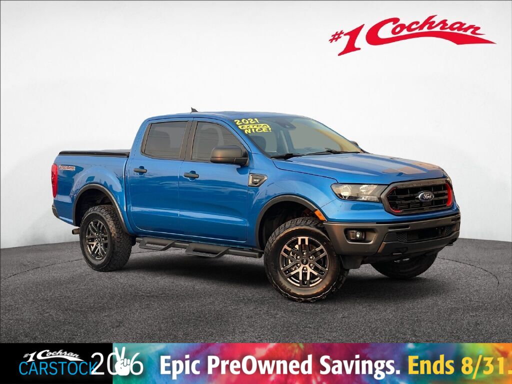 Velocity Blue Metallic 2021 Ford Ranger Pickup Truck Four-Wheel Drive Automatic