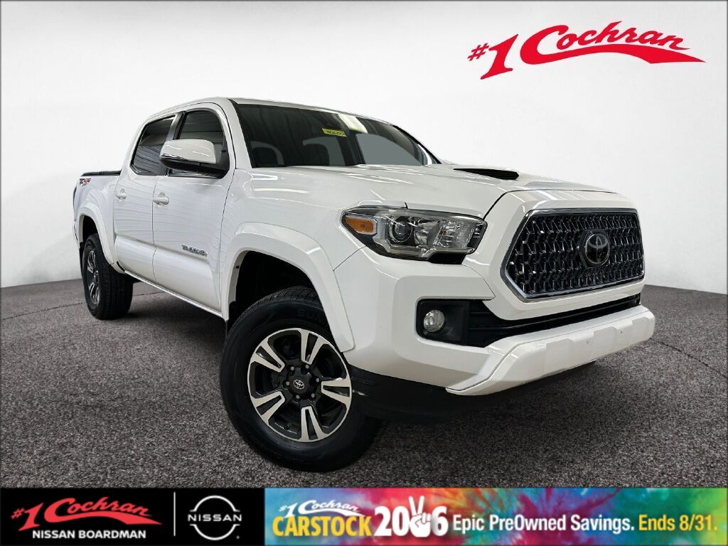 Super White 2019 Toyota Tacoma Pickup Truck Four-Wheel Drive Manual