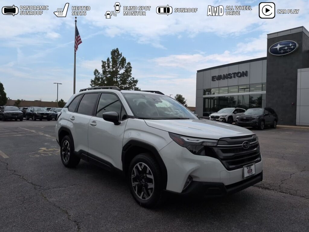 Crystal White Pearl 2025 Subaru Forester SUV / Crossover All-Wheel Drive Continuously Variable Transmission