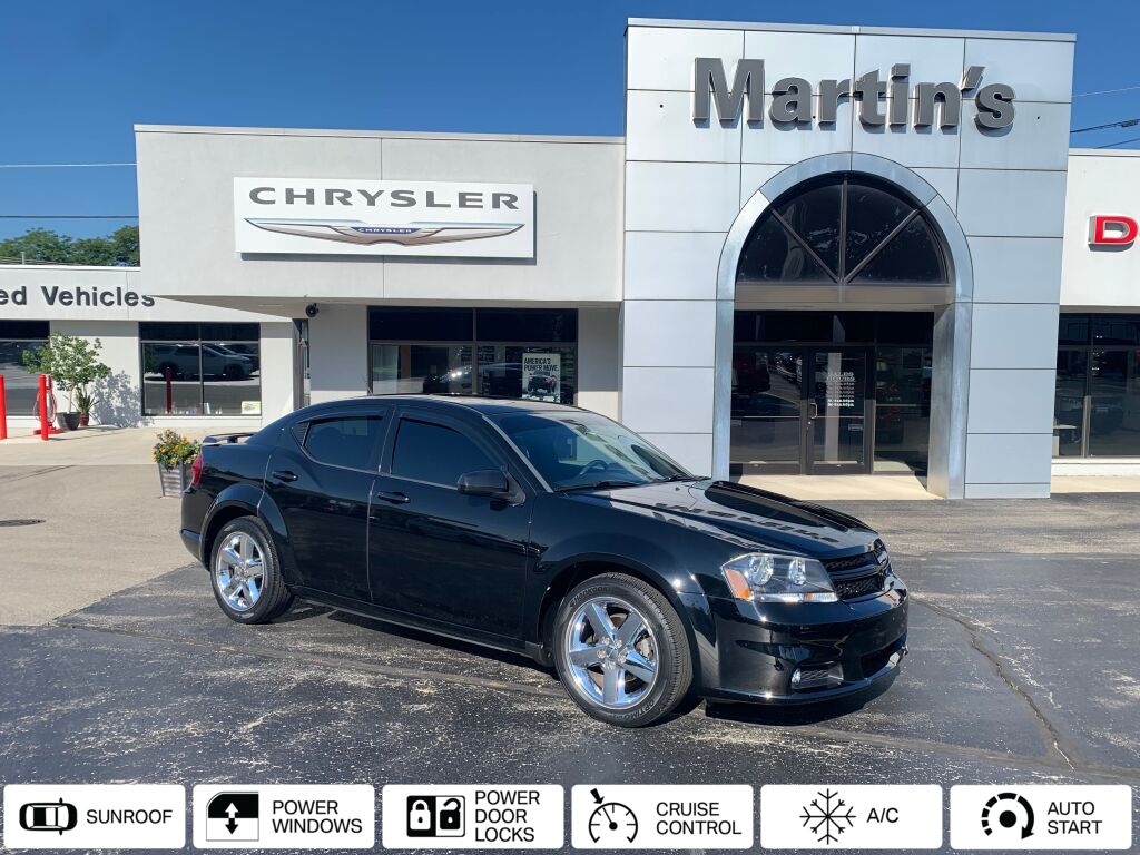 Black 2013 Dodge Avenger Sedan Front-Wheel Drive 6-Speed Automatic