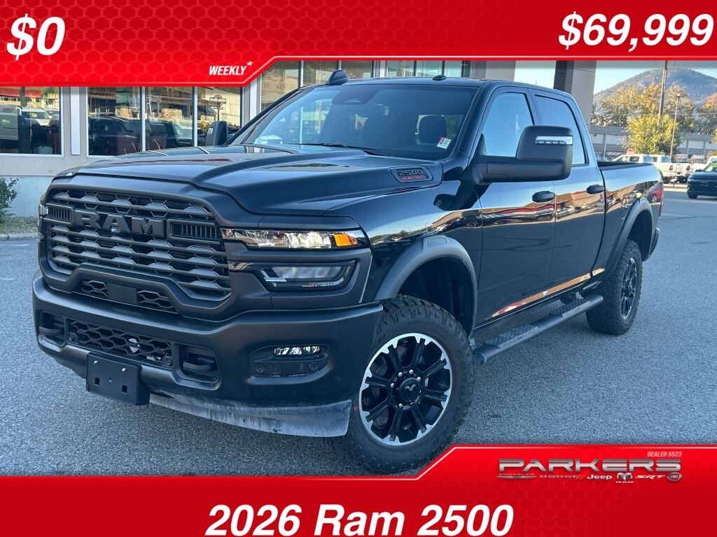 Diamond Black Crystal Pearlcoat 2026 RAM 2500 Pickup Truck Four-Wheel Drive 8-Speed Automatic
