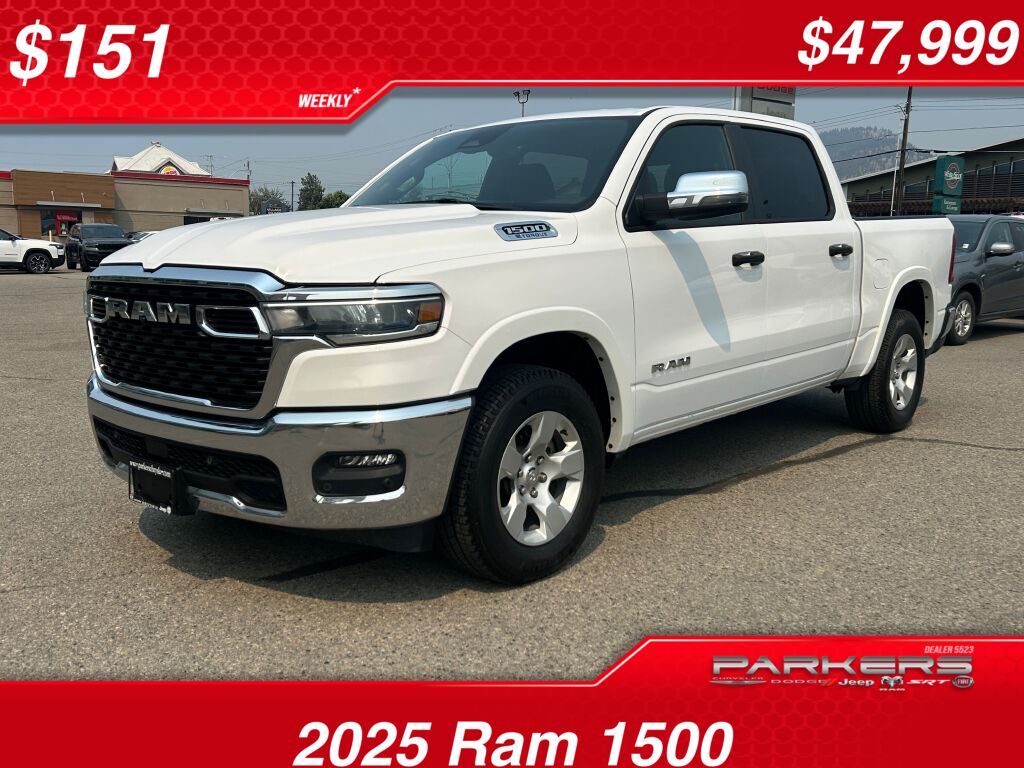 Bright White 2025 RAM 1500 Pickup Truck Four-Wheel Drive 8-Speed Automatic