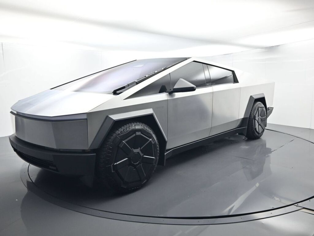 Silver 2024 Tesla Cybertruck Pickup Truck All-Wheel Drive 1-Speed Automatic