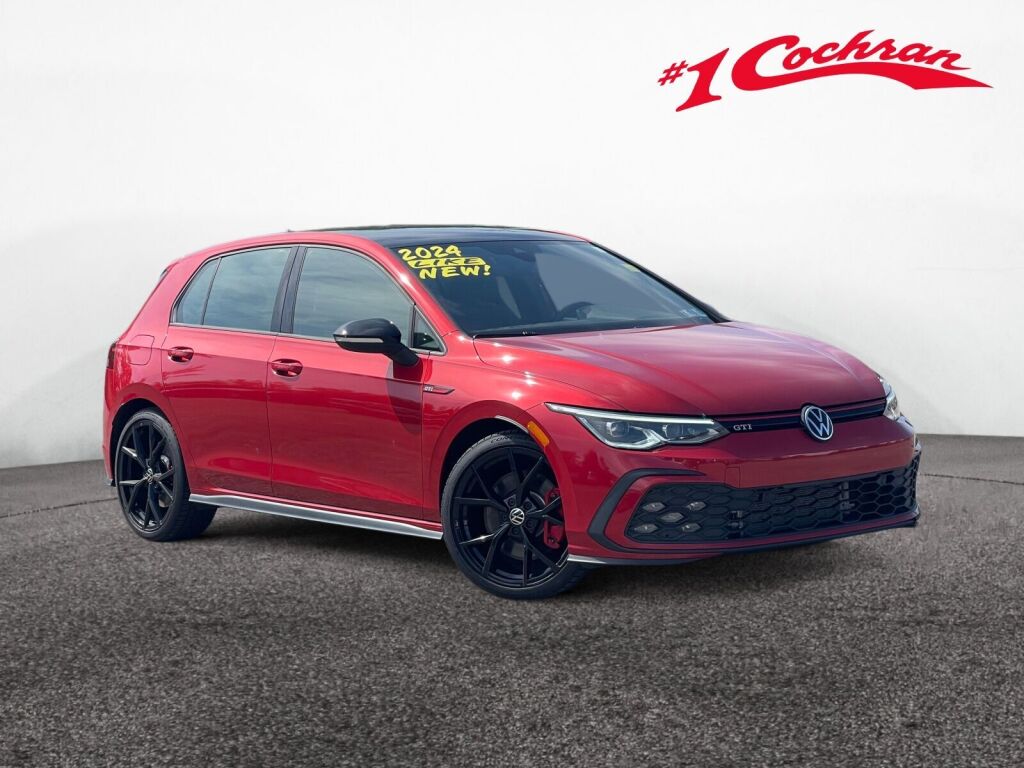 Kings Red Metallic w/ Black Roof 2024 Volkswagen Golf GTI Hatchback Front-Wheel Drive 6-Speed Manual