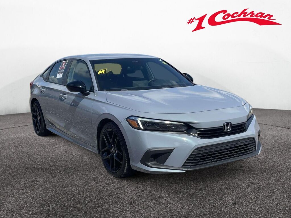 Sonic Gray Pearl 2023 Honda Civic Sedan Front-Wheel Drive Continuously Variable Transmission