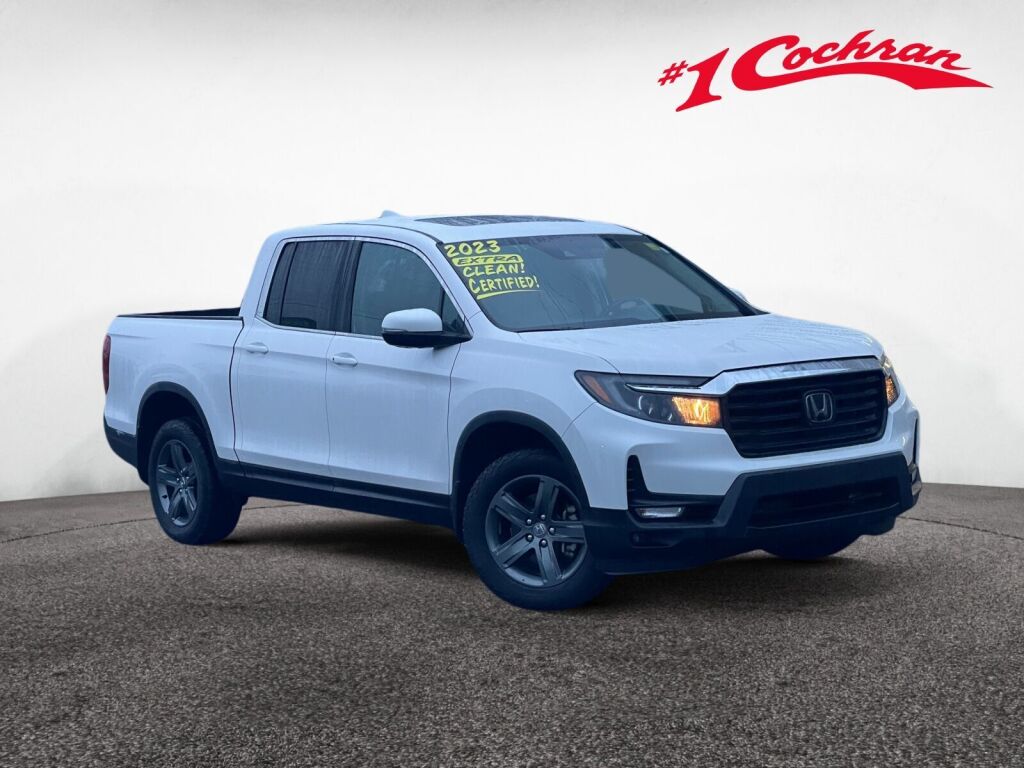 Platinum White Pearl 2023 Honda Ridgeline Pickup Truck All-Wheel Drive 9-Speed Automatic