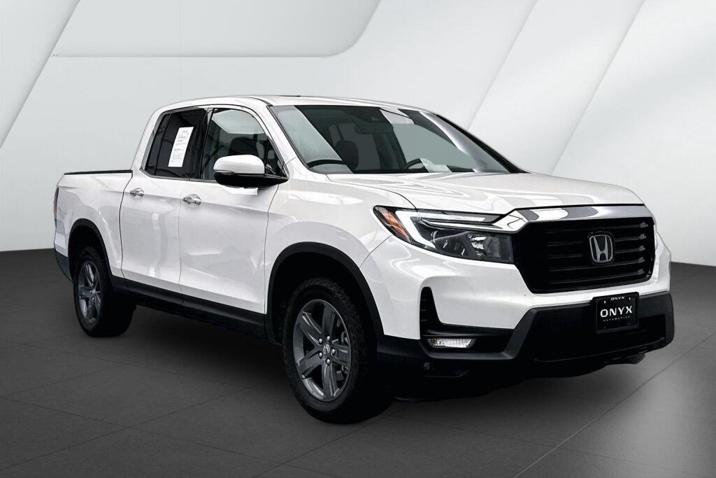 Platinum White Pearl 2023 Honda Ridgeline Pickup Truck All-Wheel Drive Automatic