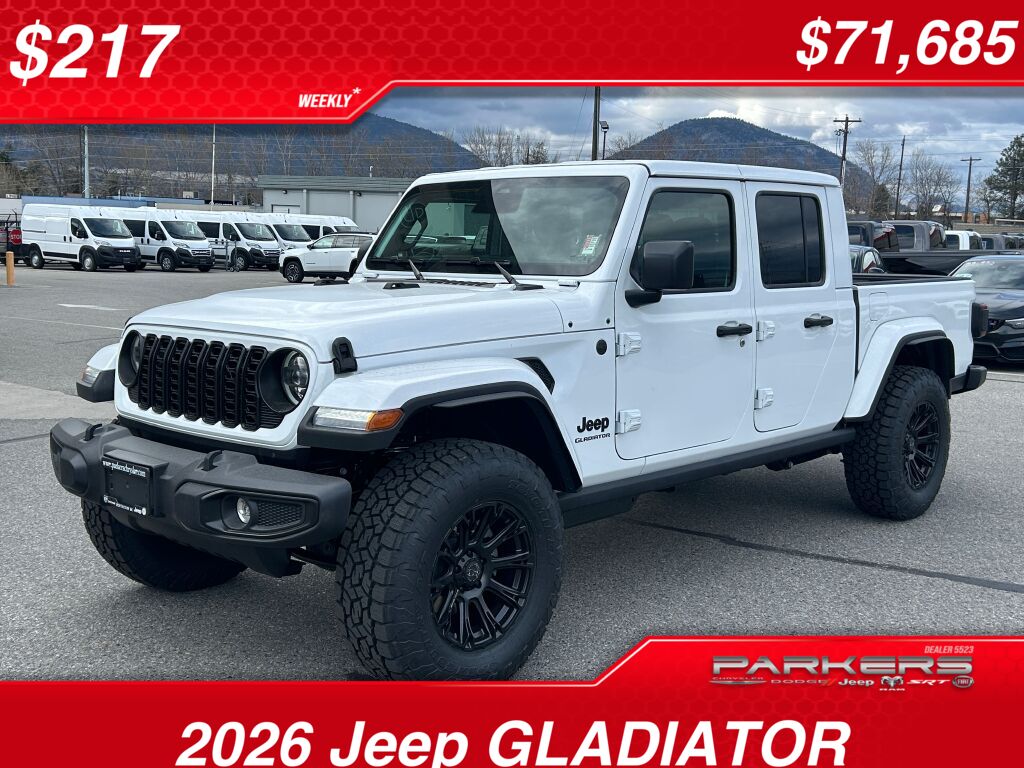 Bright White 2026 Jeep Gladiator Pickup Truck Four-Wheel Drive 8-Speed Automatic