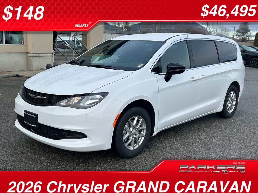 Bright White 2026 Chrysler Grand Caravan Minivan 9-Speed Automatic
