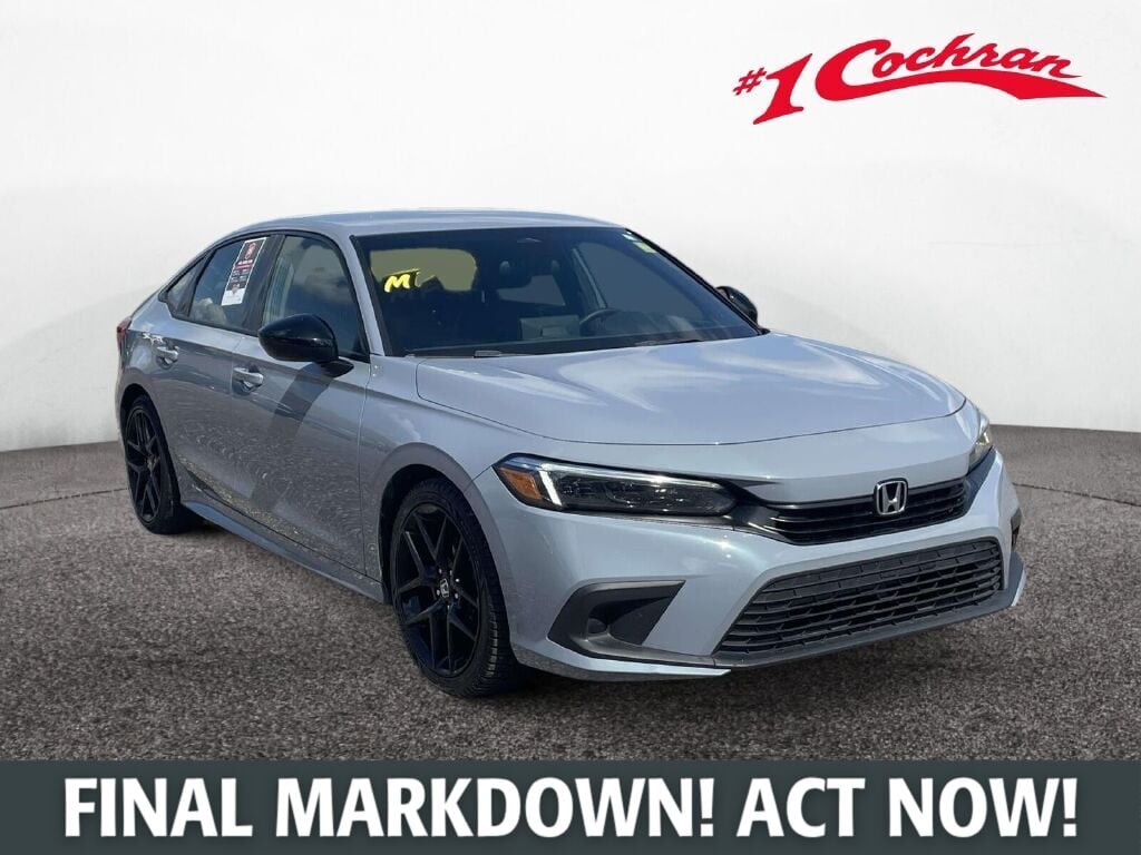 Sonic Gray Pearl 2023 Honda Civic Sedan Front-Wheel Drive Continuously Variable Transmission