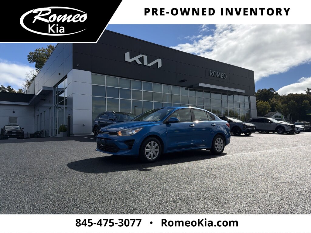 Sporty Blue 2021 Kia Rio Sedan Front-Wheel Drive Continuously Variable Transmission