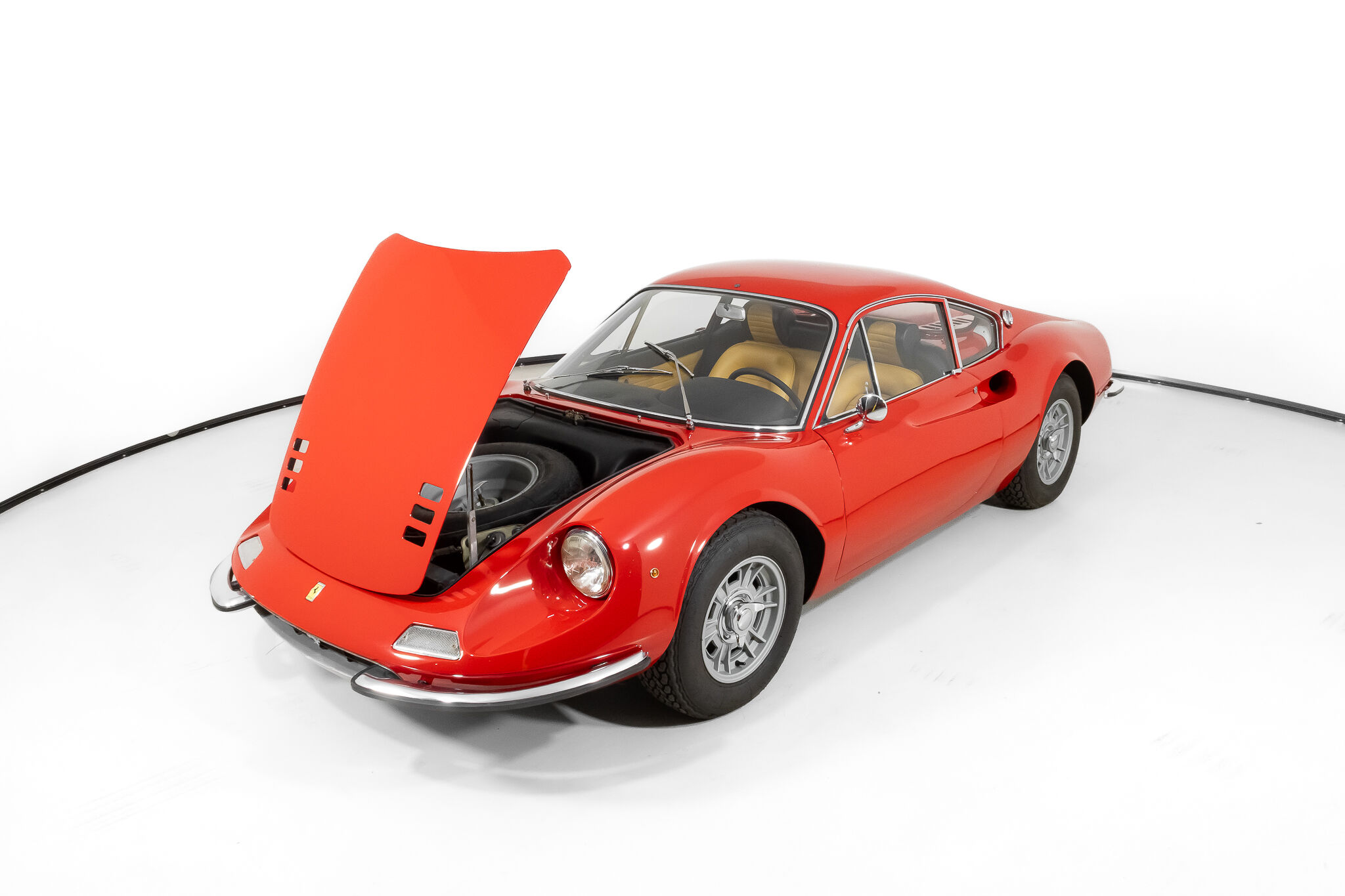 Modellauto Ferrari Dino 246 GT, gelb, 1969 MCG 1:18 Metallmodell, Türen