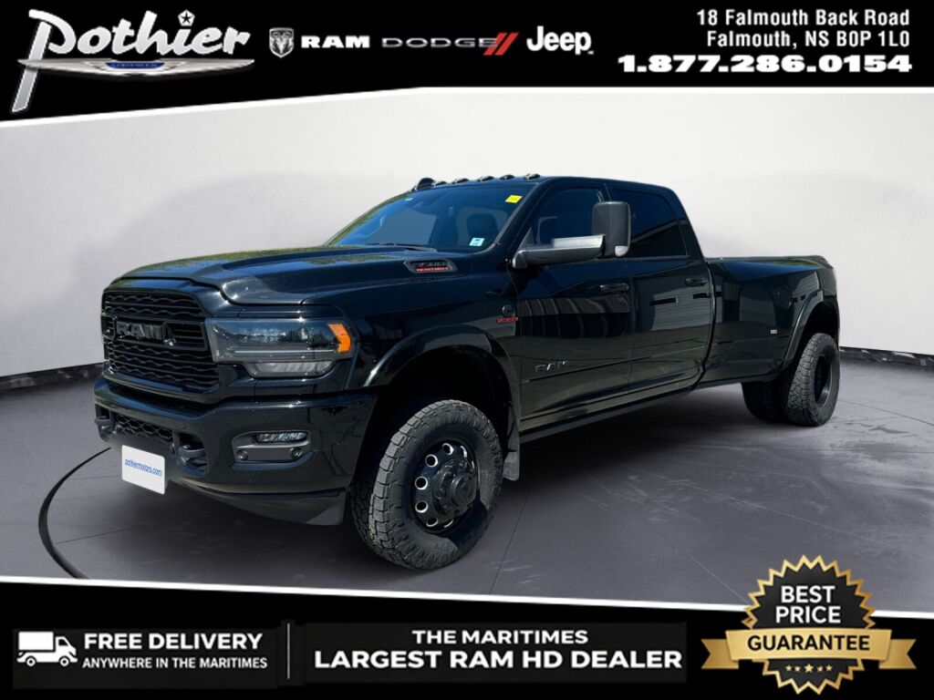 Diamond Black Crystal Pearl 2021 RAM 3500 Limited Crew Cab LB DRW 4WD Pickup Truck Four-Wheel Drive 6-Speed Automatic