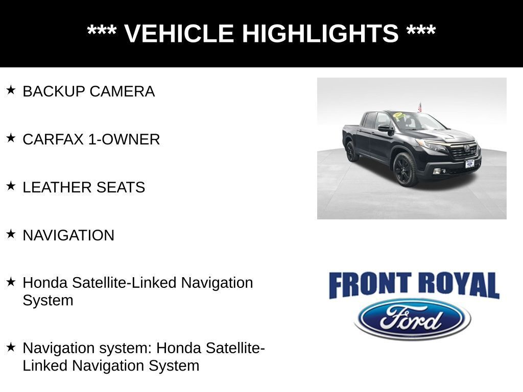 2019 Honda Ridgeline Black Edition