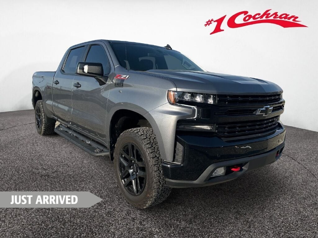 Gray (Satin Steel Metallic) 2022 Chevrolet Silverado 1500 LT Trail Boss Crew Cab 4WD Pickup Truck Four-Wheel Drive Automatic