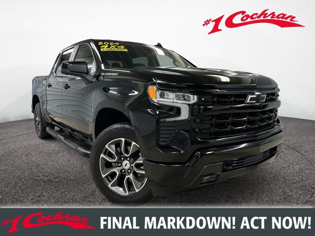 Black 2024 Chevrolet Silverado 1500 Pickup Truck Four-Wheel Drive Automatic