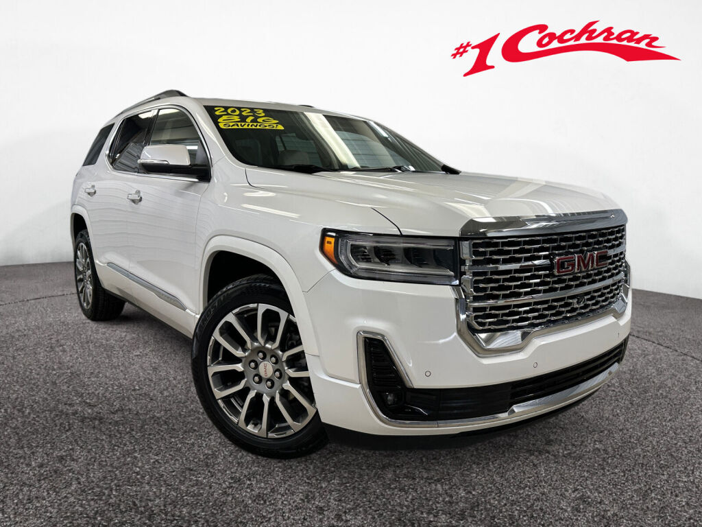 White Frost Tricoat 2023 GMC Acadia SUV / Crossover Four-Wheel Drive 9-Speed Automatic