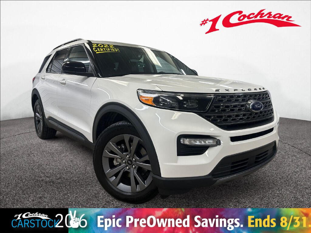 Star White Metallic Tri-Coat 2022 Ford Explorer SUV / Crossover All-Wheel Drive Automatic