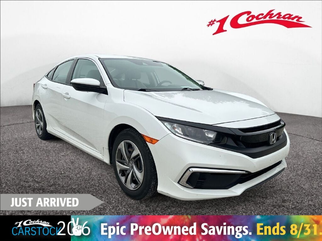 Platinum White Pearl 2019 Honda Civic Sedan Front-Wheel Drive Continuously Variable Transmission