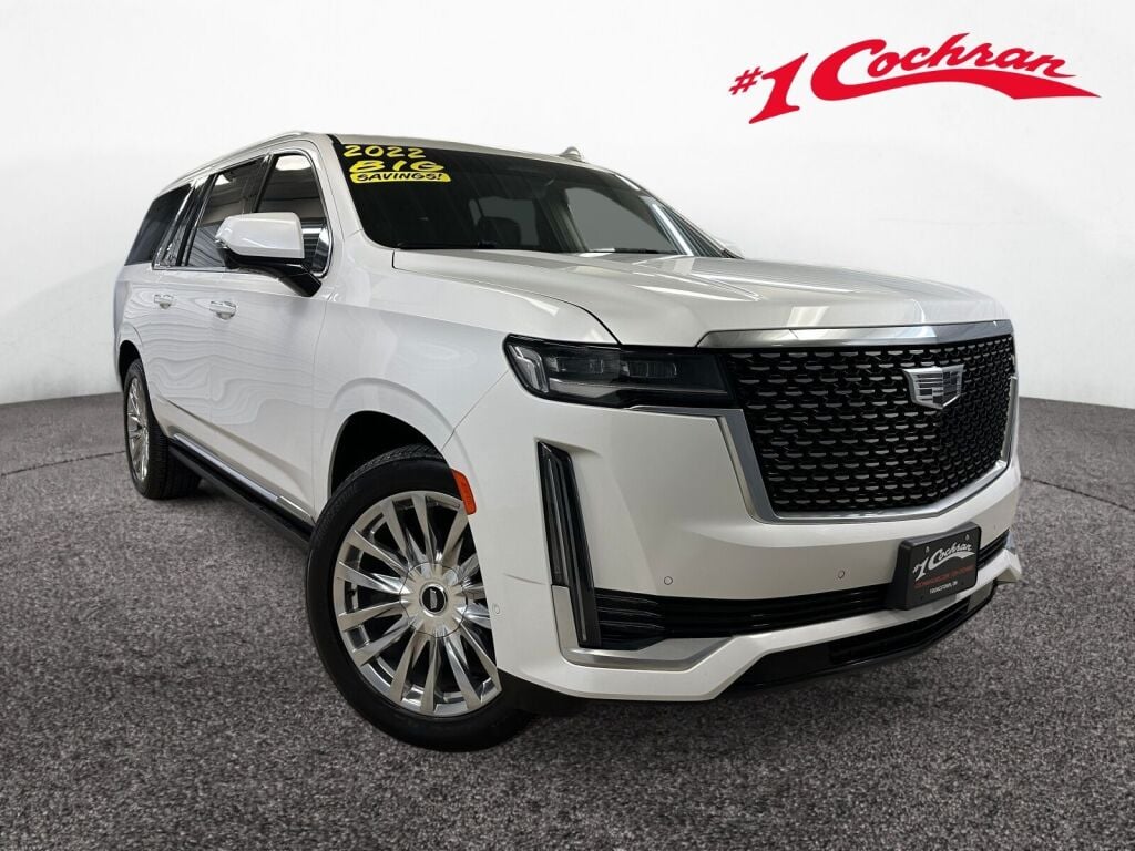 Crystal White Tricoat 2022 Cadillac Escalade ESV SUV / Crossover Four-Wheel Drive Automatic