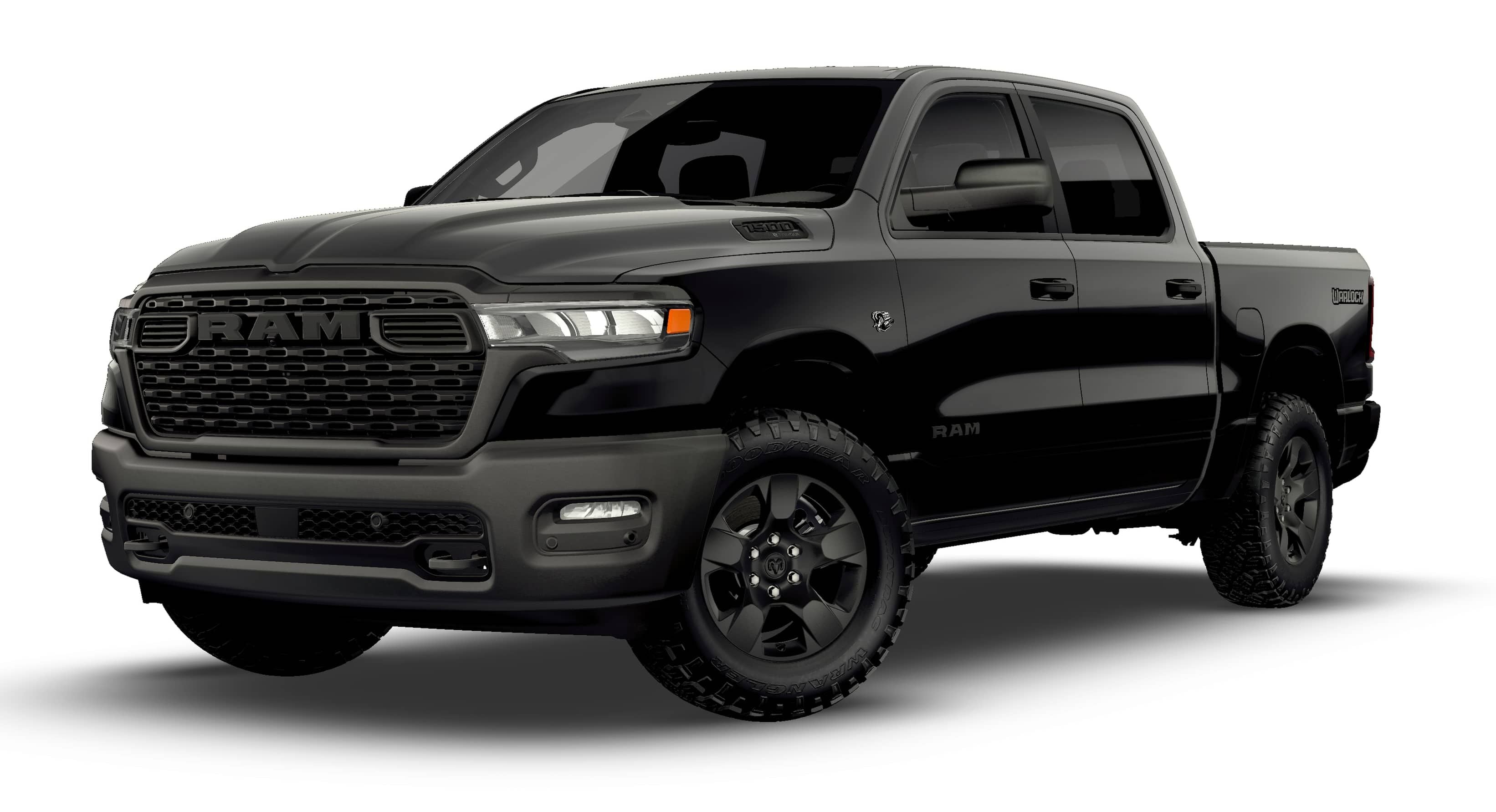 Diamond Black Crystal Pearlcoat 2026 RAM 1500 Warlock Crew Cab 4WD Pickup Truck Four-Wheel Drive 8-Speed Automatic