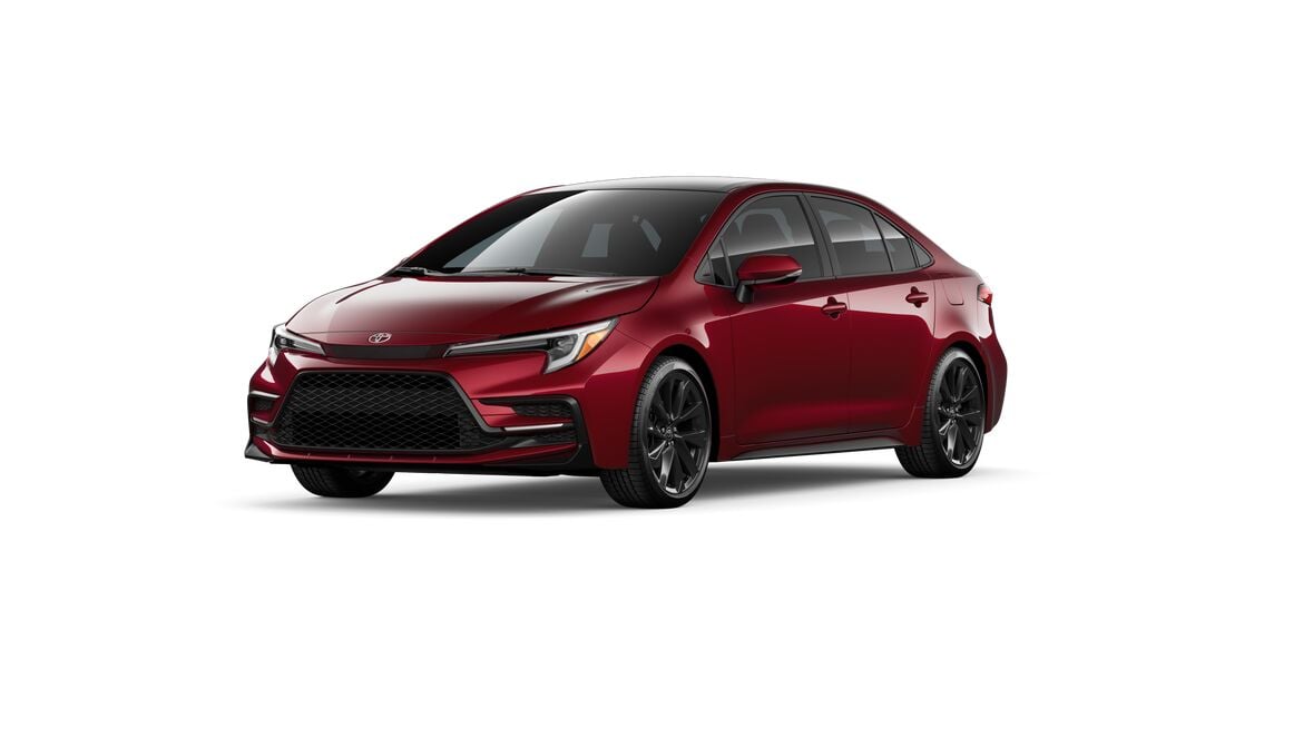 Red (Ruby Flare Pearl with Midnight Black Metallic roof) 2026 Toyota Corolla SE FWD Sedan Front-Wheel Drive Continuously Variable Transmission